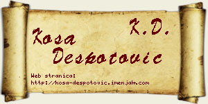 Kosa Despotović vizit kartica